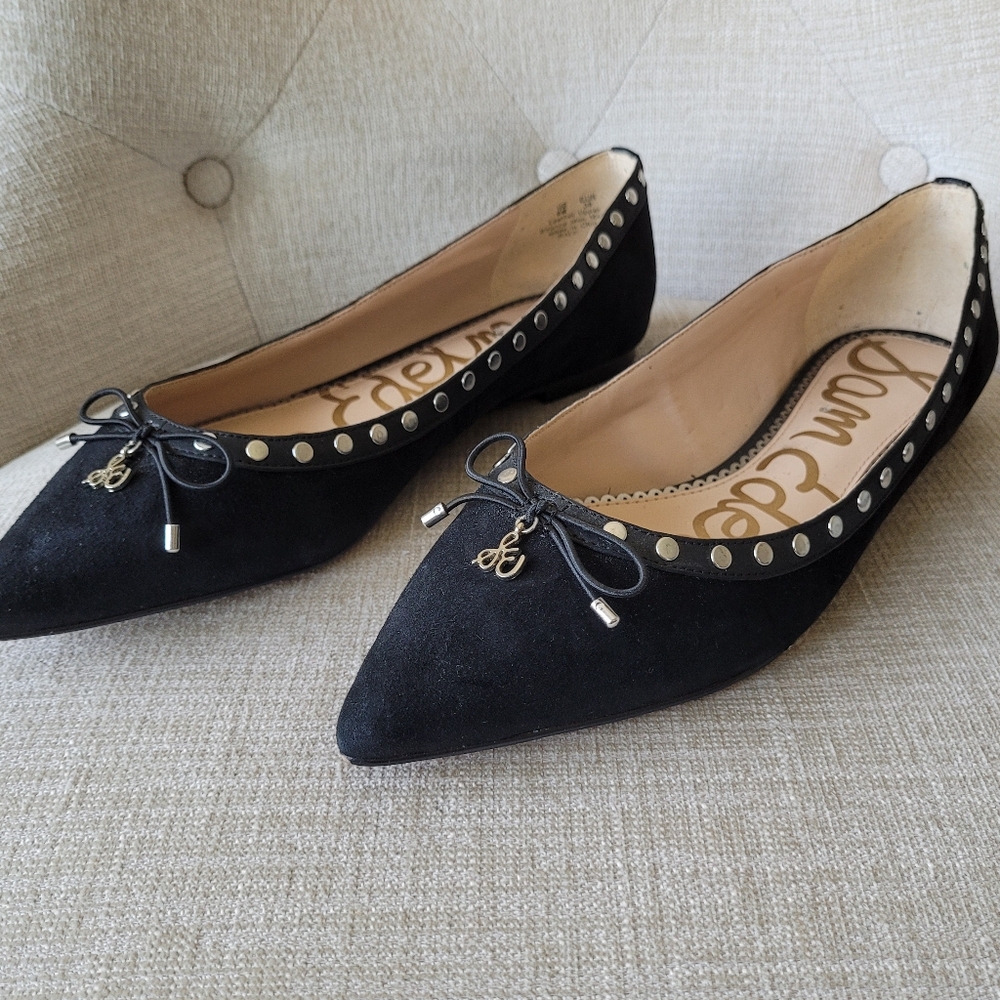 Sam Edelman Black Flats with Bow Detail - Picture 3 of 10
